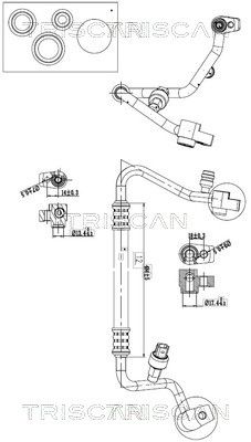 Varibelttrycksledning, klimatanläggning TRISCAN 9010 16029 för FORD