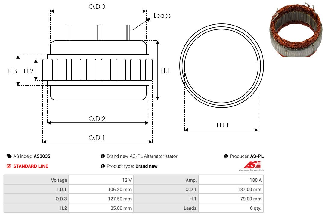 Levně Stator, generátor AS-PL AS3035