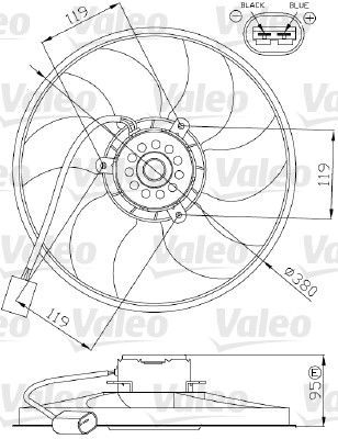 Wentylator, chłodzenie silnika VALEO 696287