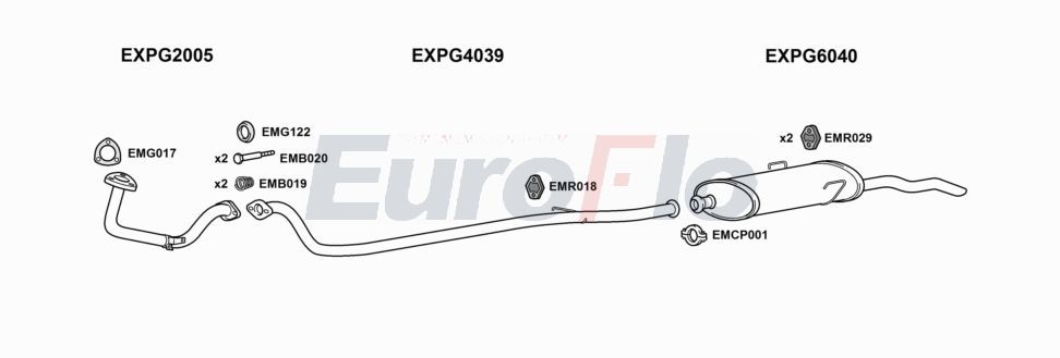 Układ wydechowy EUROFLO PG309111004A00