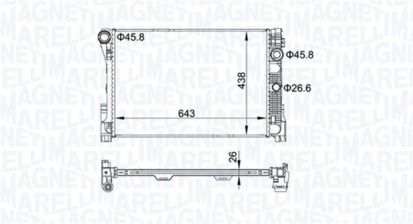 Chłodnica, układ chłodzenia silnika MAGNETI MARELLI 350213161300