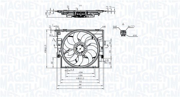 Wentylator, chłodzenie silnika MAGNETI MARELLI 069422829010