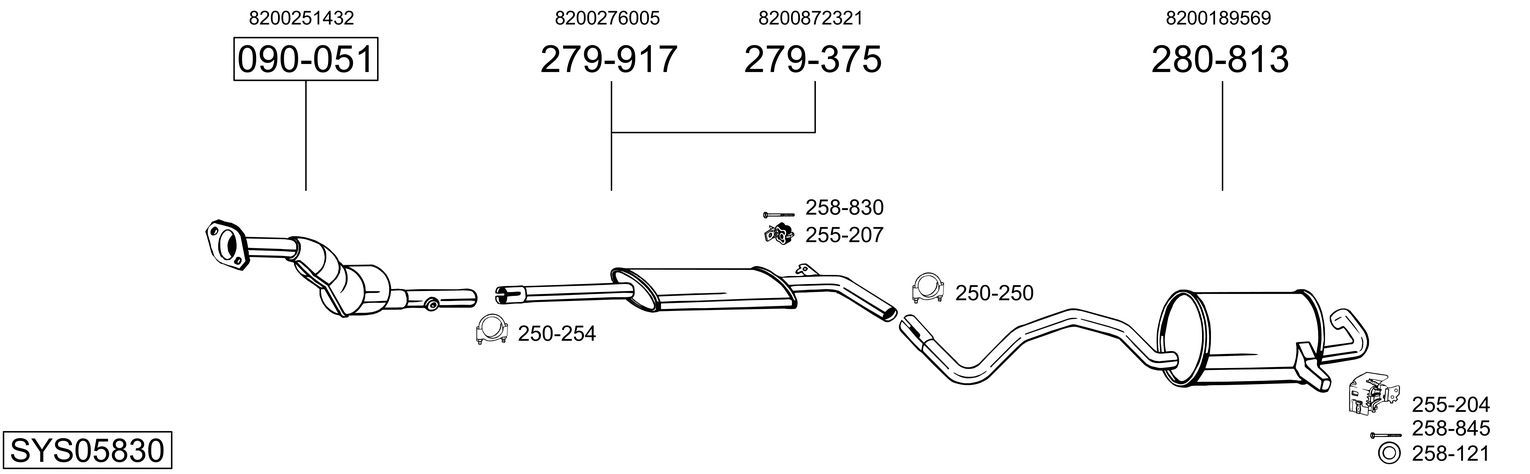 Układ wydechowy BOSAL SYS05830