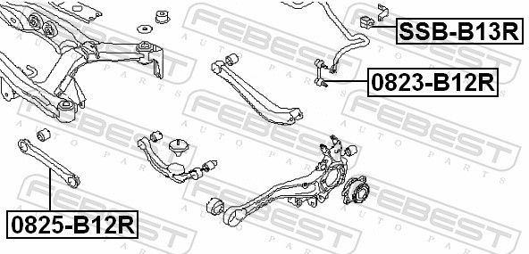 Levně Držák, Příčný stabilizátor FEBEST SSB-B13R