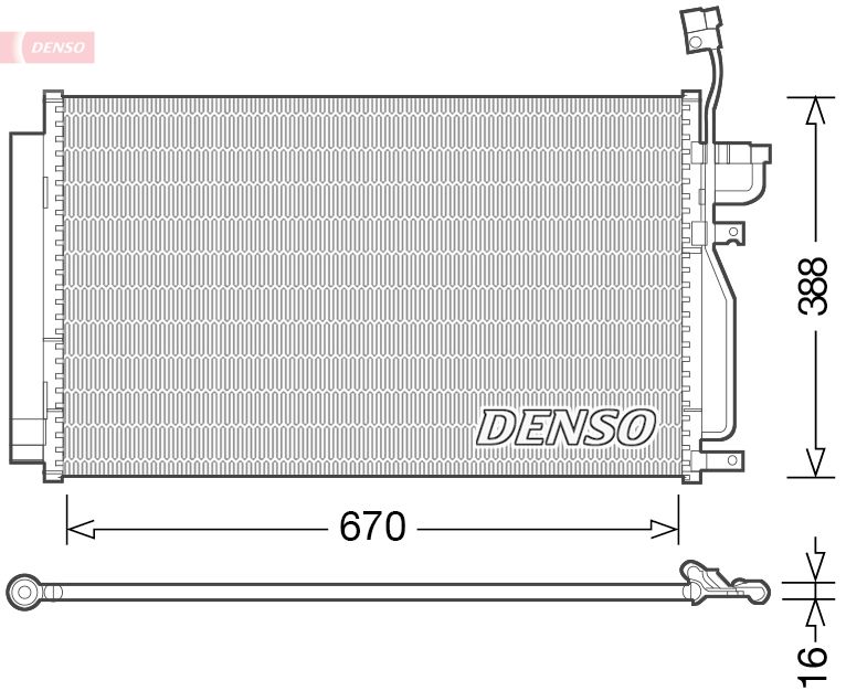 Kondenzátor, klimatizace DENSO DCN15002