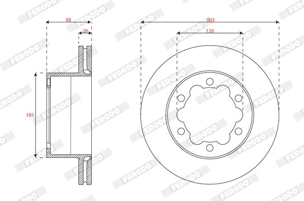 Tarcza hamulcowa FERODO DDF3105C-1