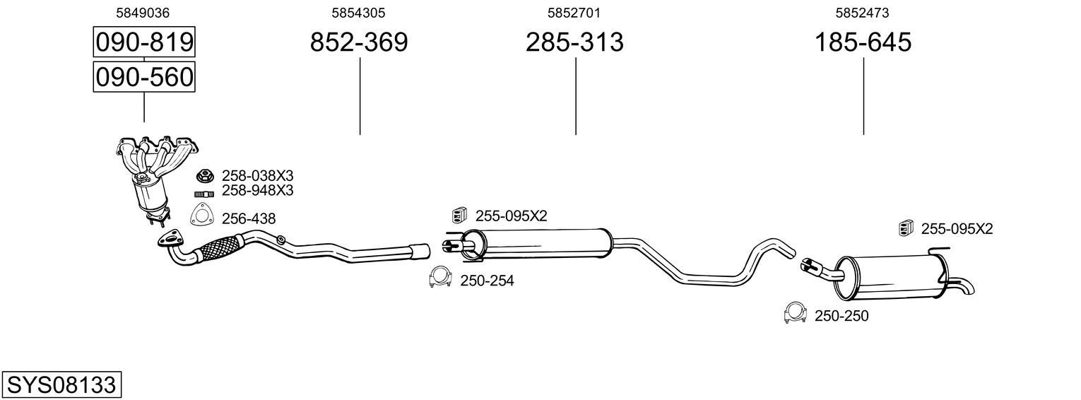 Układ wydechowy BOSAL SYS08133