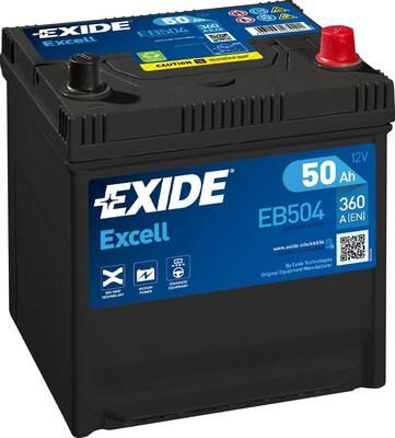 Autobaterie Exide Excell 12V, 50Ah, 360A, EB504