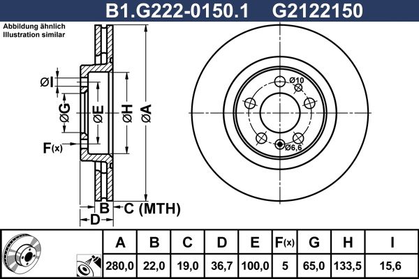 Tarcza hamulcowa GALFER B1.G222-0150.1