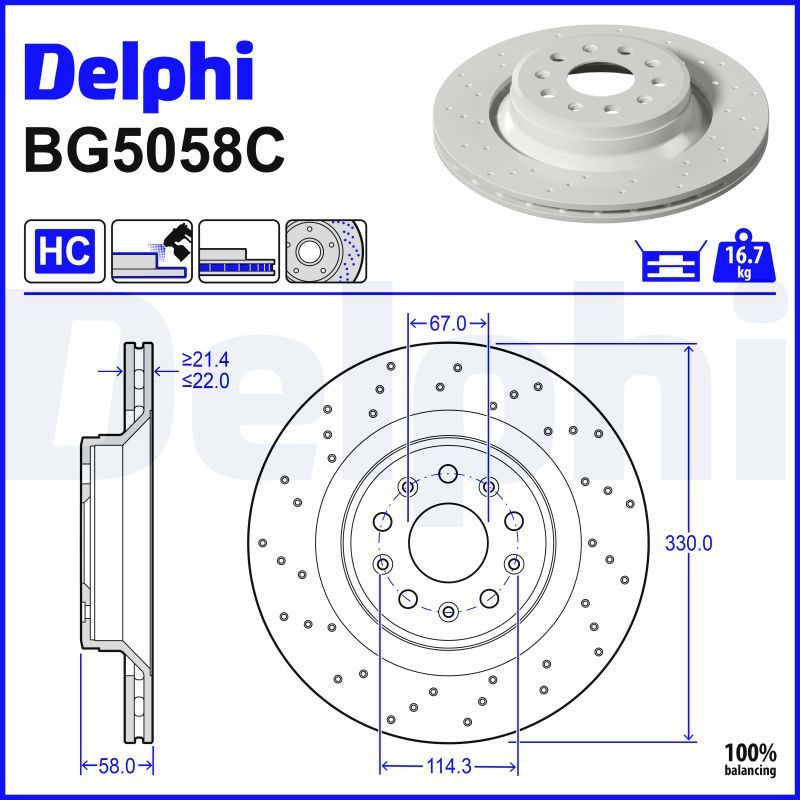 Disc frana DELPHI BG5058C