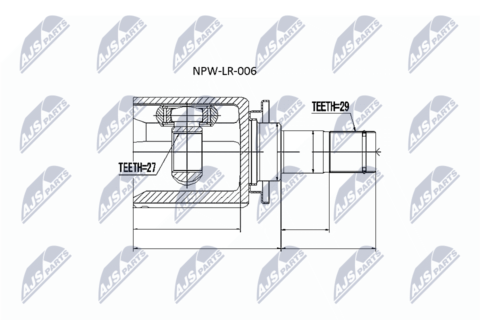 Zestaw przegubu, wał napędowy NTY NPW-LR-006