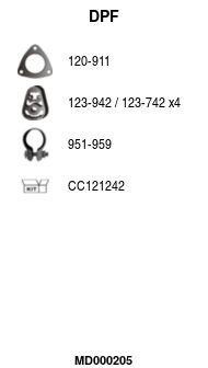 Filtr sadzy / filtr cząstek stałych, układ wydechowy FA1 13253540
