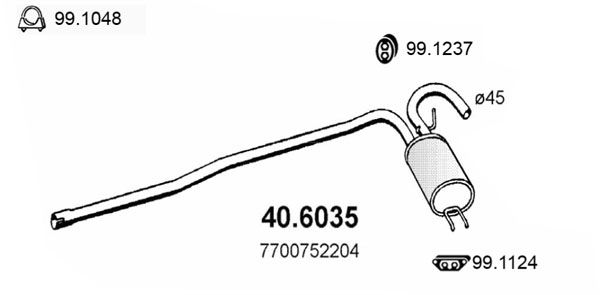 Tłumik środkowy ASSO 40.6035