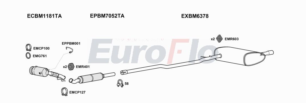 Układ wydechowy EUROFLO MIHAT151003D
