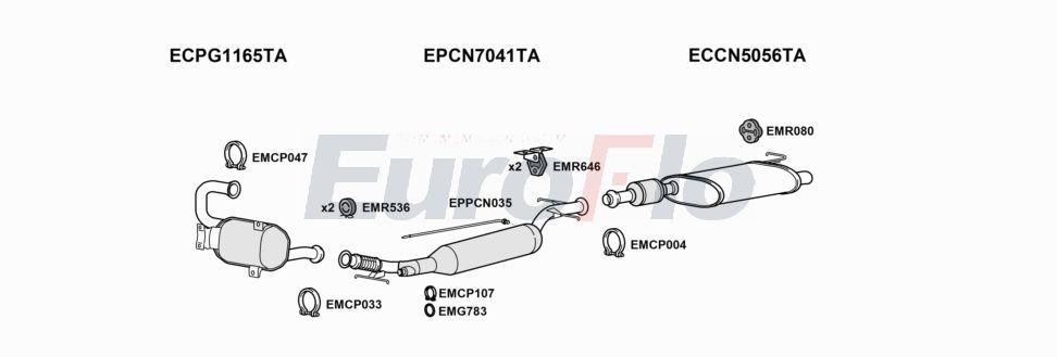Układ wydechowy EUROFLO CNDIS20D6034D