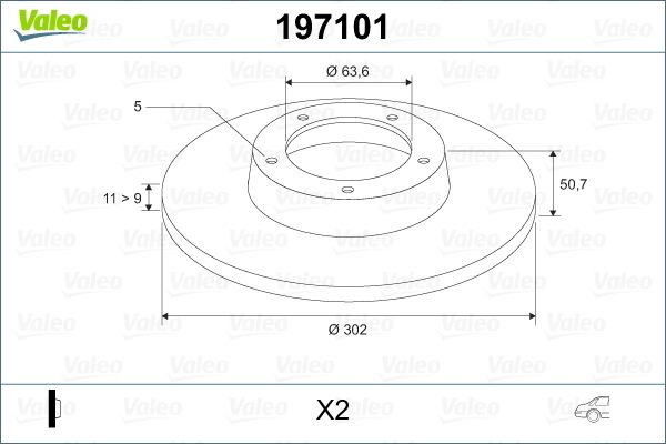 Tarcza hamulcowa VALEO 197101