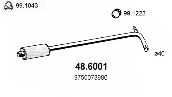 Tłumik środkowy ASSO 48.6001