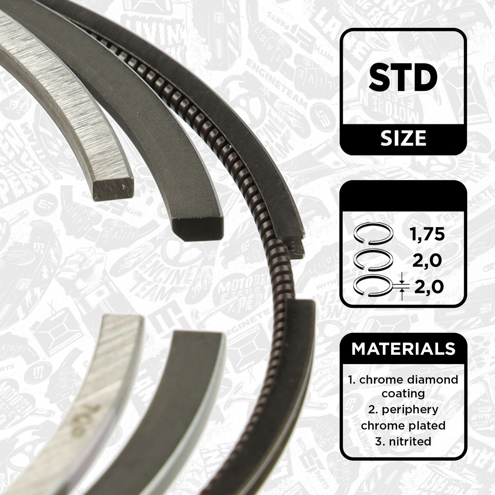 Set segmenti piston ET ENGINETEAM R1014300