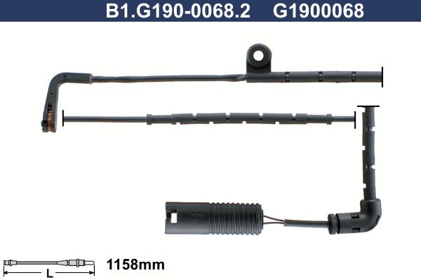 Styk ostrzegawczy, zużycie okładzin hamulcowych GALFER B1.G190-0068.2
