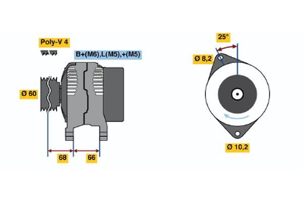 Alternator BOSCH 0 986 040 141