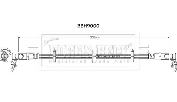 Przewód hamulcowy elastyczny BORG & BECK BBH9000