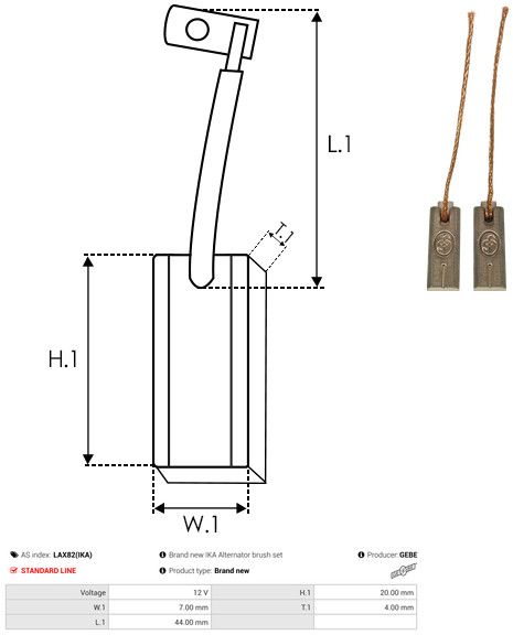 Levně Uhlíkový kartáč, generátor AS-PL LAX82(IKA)