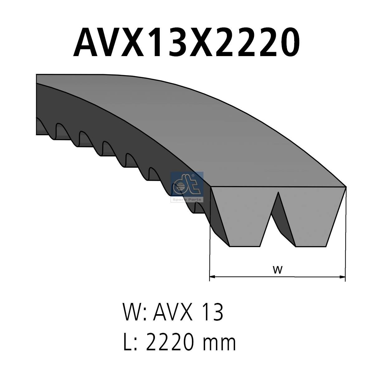 Set curea trapezoidala DT Spare Parts 2.15377