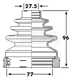 Zestaw osłon, wał napędowy BORG & BECK BCB6244