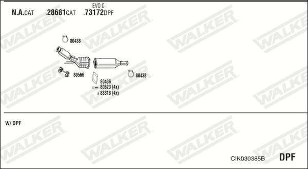 Układ wydechowy WALKER CIK030385B