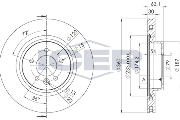 Tarcza hamulcowa ICER 78BD7364-2