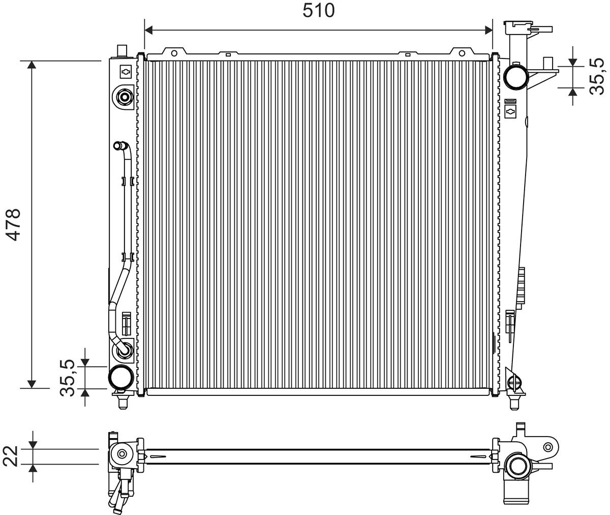 Radiateur, refroidissement du moteur
