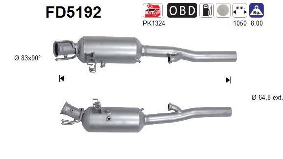 Filtr sadzy / filtr cząstek stałych, układ wydechowy AS FD5192