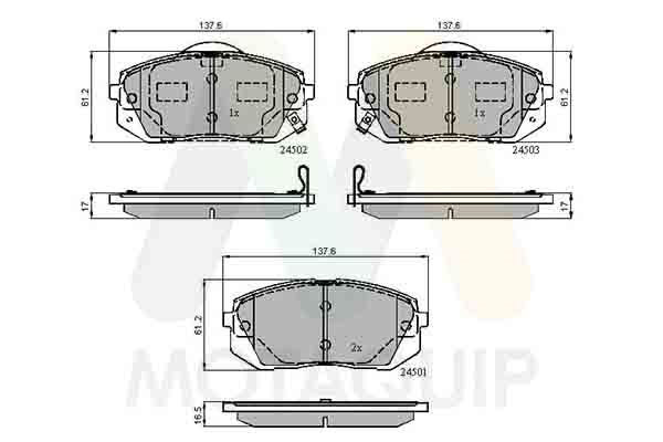 set placute frana,frana disc MOTAQUIP LVXL1452