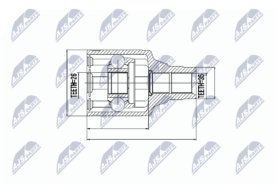 Zestaw przegubu, wał napędowy NTY NPW-FR-002