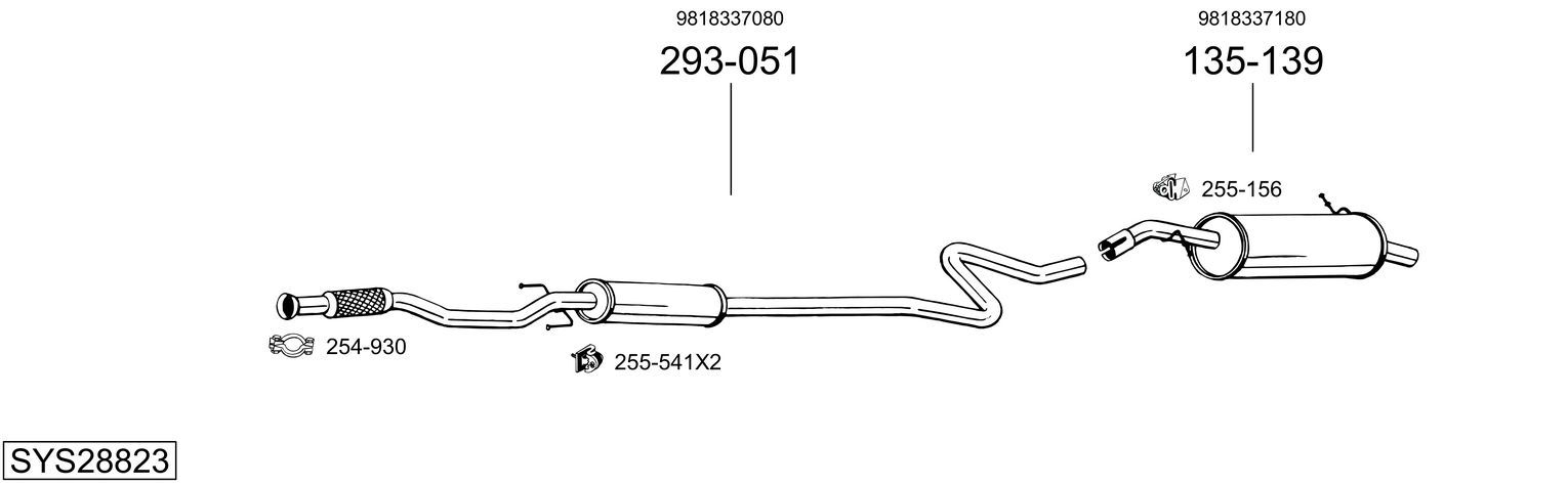 Układ wydechowy BOSAL SYS28823