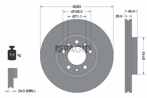 Tarcza hamulcowa PAGID 55325NC