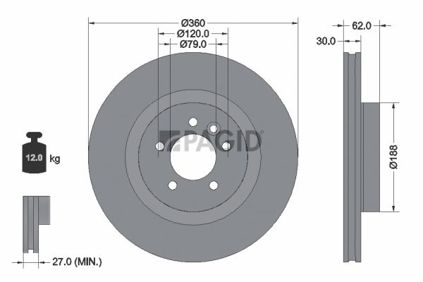 Tarcza hamulcowa PAGID 54620NHC