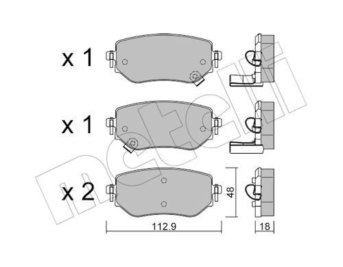 set placute frana,frana disc METELLI 22-1192-0