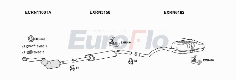 Układ wydechowy EUROFLO RNMEG204011