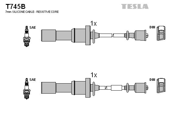 Sada kabelů pro zapalování TESLA T745B
