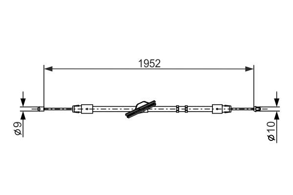 Cięgło, hamulec postojowy BOSCH 1 987 477 851