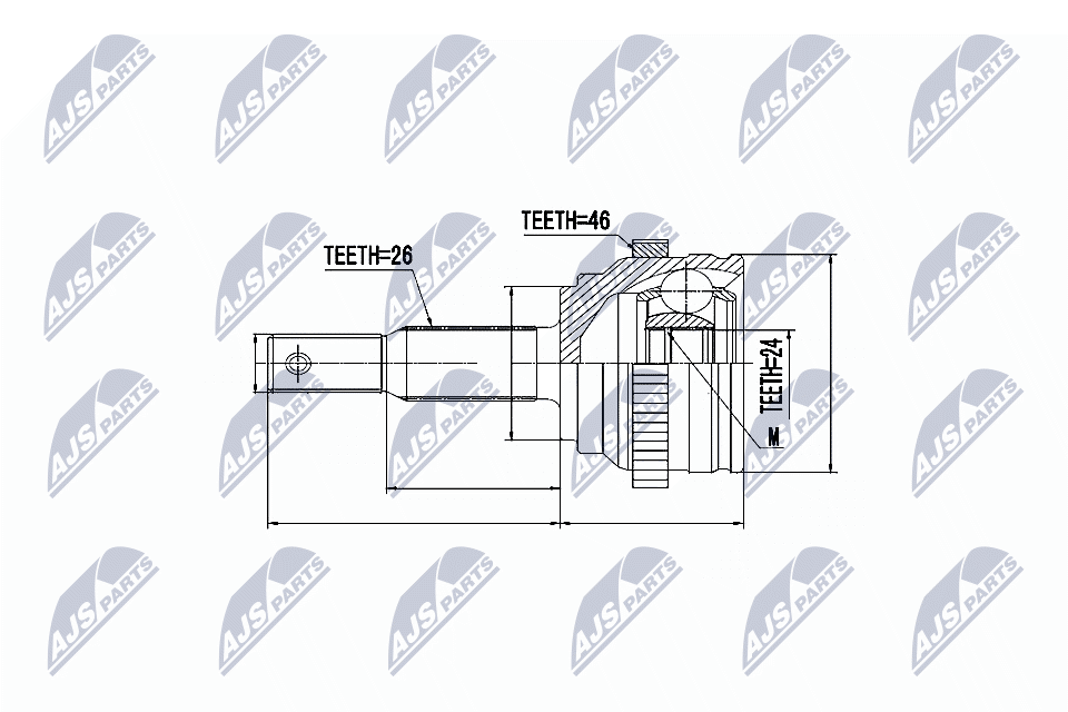 Zestaw przegubu, wał napędowy NTY NPZ-CH-006