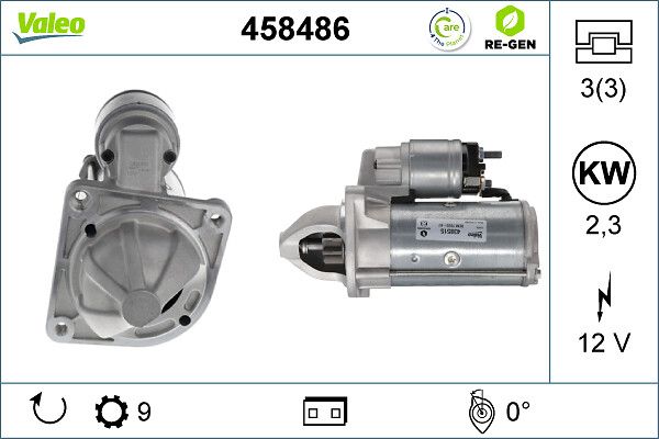 starter VALEO RE-GEN REMANUFACTURED 458486