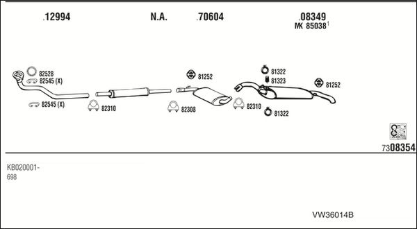 Układ wydechowy WALKER VW36014B