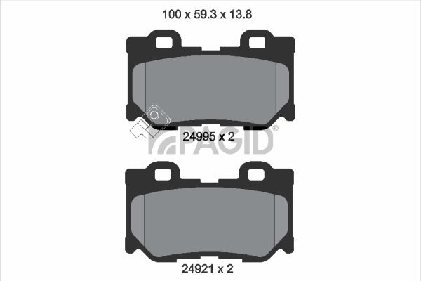 Zestaw klocków hamulcowych, hamulce tarczowe PAGID T1993N