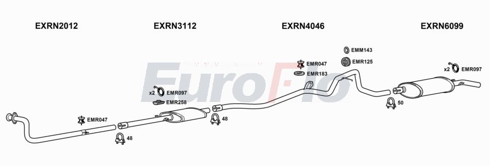 Układ wydechowy EUROFLO RN18163001B