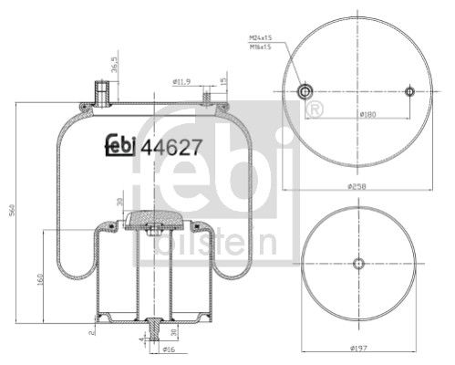 Burduf, suspensie pneumatica FEBI BILSTEIN 44627