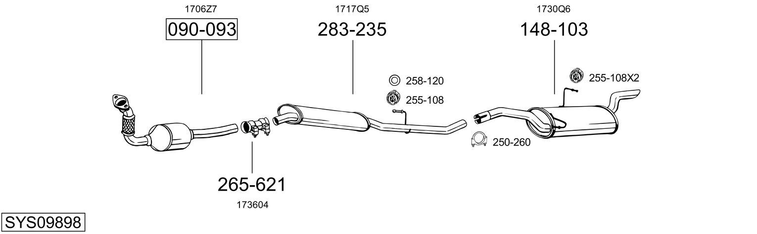 Układ wydechowy BOSAL SYS09898