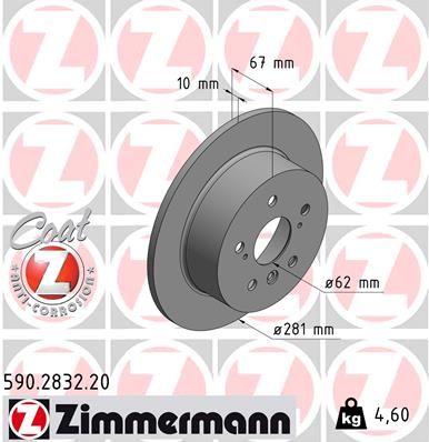 Brzdový kotouč ZIMMERMANN 590.2832.20