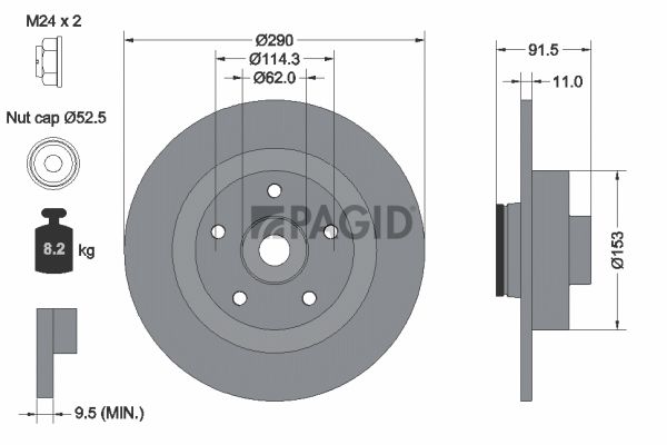 Tarcza hamulcowa PAGID 56176NC